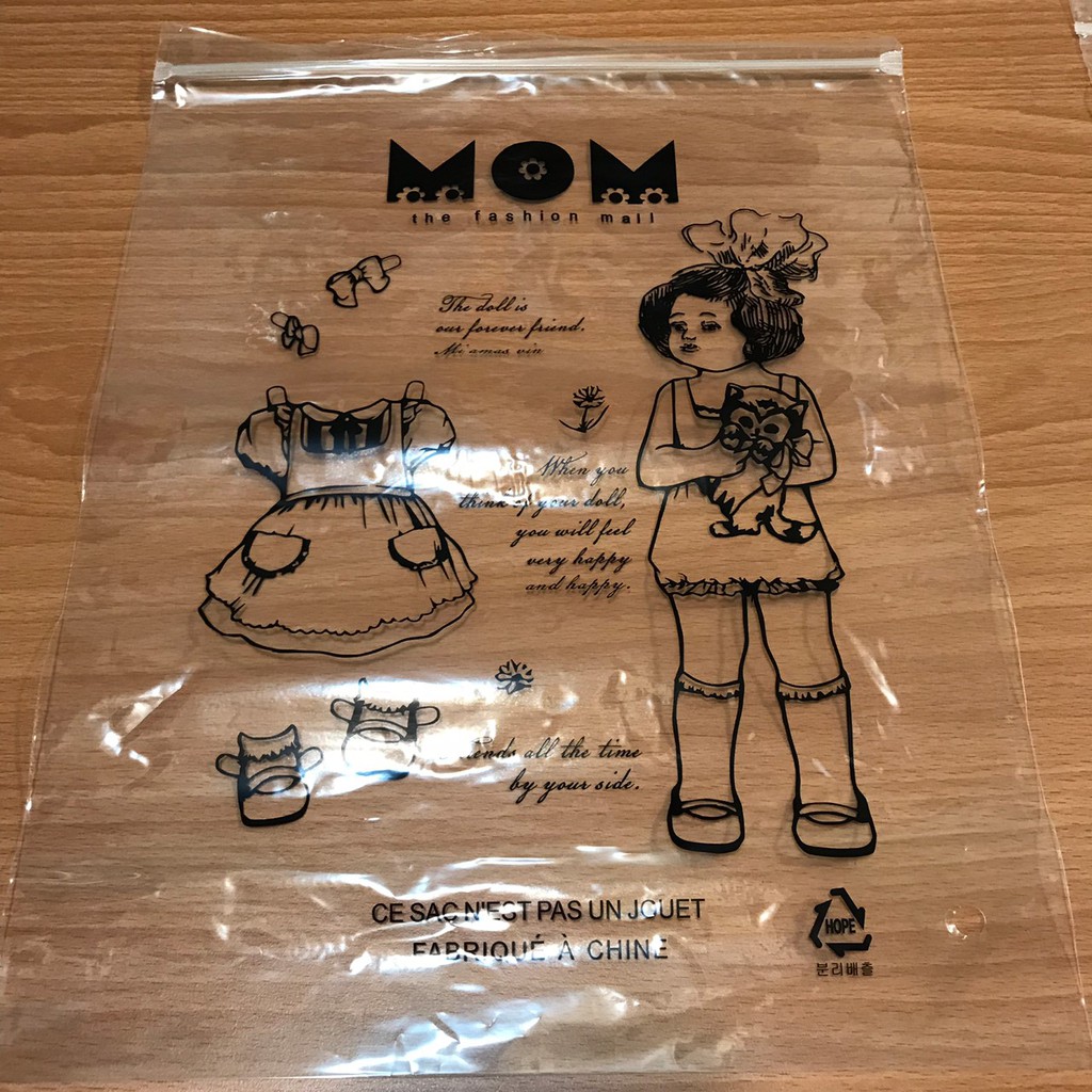 ✿Cindy包材✿🍀現貨🍀可愛包裝袋 MOM 透明夾鏈袋 服飾袋 包裝袋 衣服包裝袋 網拍包材