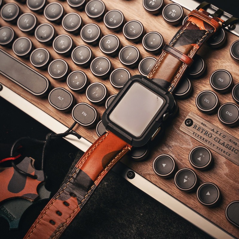 高雄職人手工 皮革錶帶 扎實縫線設計 Apple Watch 蝦皮購物