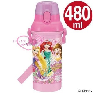♥小花花日本精品♥ Disney 公主系列 耐熱140度 直飲式水壺 水瓶 可背式 480ml 日本製01003208