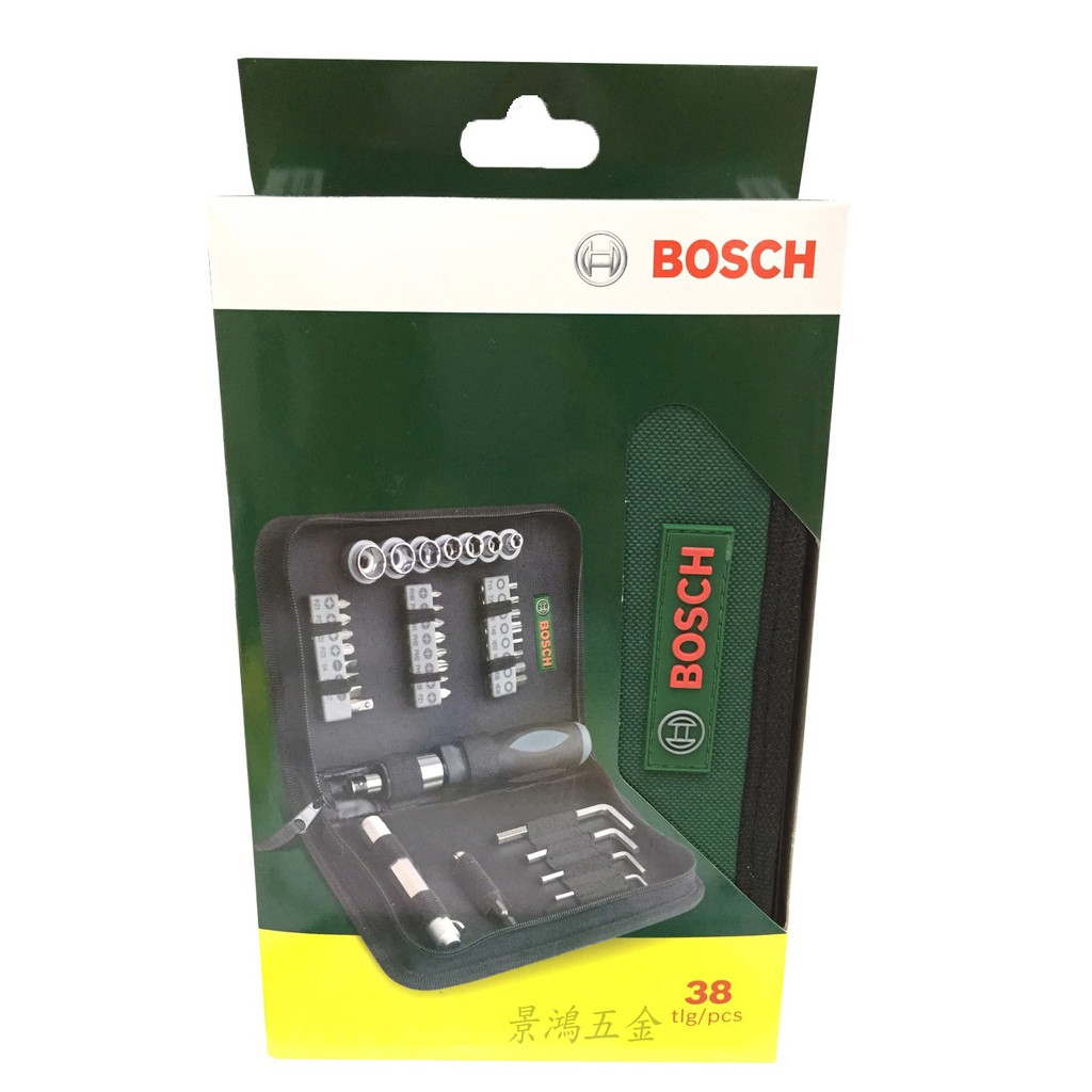 景鴻五金 公司貨 德國 BOSCH 38件 多功能 手工具 配件組 含稅價