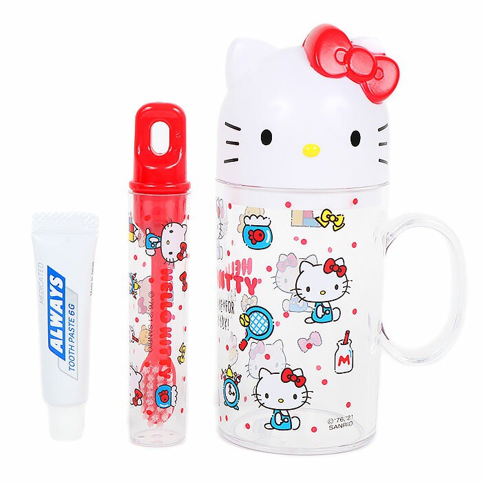 日本 Sanrio 攜帶型牙刷牙膏杯組(Hello Kitty) 120ml＊JC小舖＊