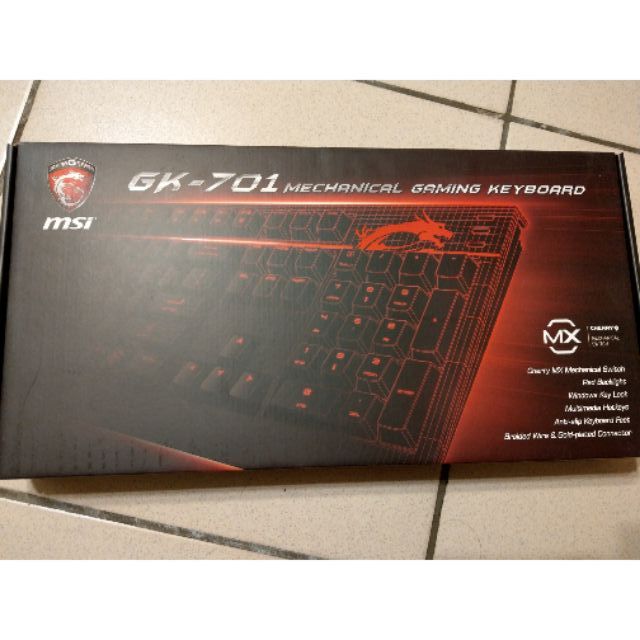 MSI 微星 GK-701 職業級 電競 機械式鍵盤 茶軸 Cherry MX機械茶軸 紅色LED背光