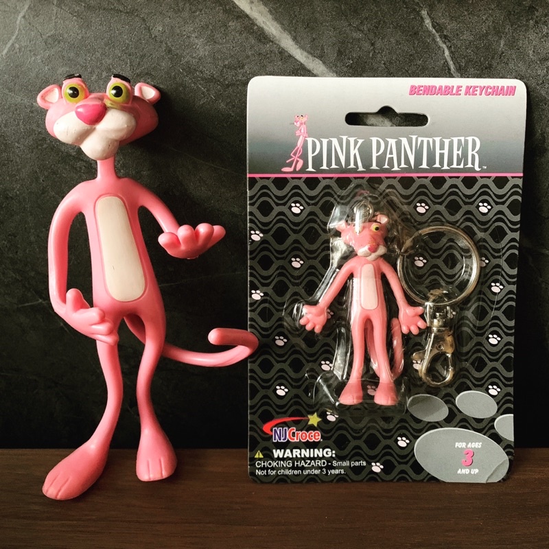 美國 絕版 粉紅頑皮豹 鐵絲玩具 鑰匙圈 吊飾  頑皮豹 pink panther