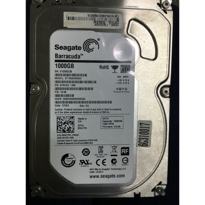 Seagate二手1T硬碟，，保證良品，特賣850元