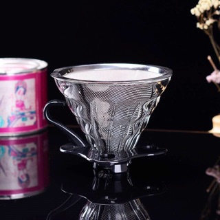 V60 1-4人耐熱玻璃沖杯加不銹鋼雙層五金過濾網 咖啡套組 現貨 咖啡器具 手沖咖啡 免濾紙 多種泡法
