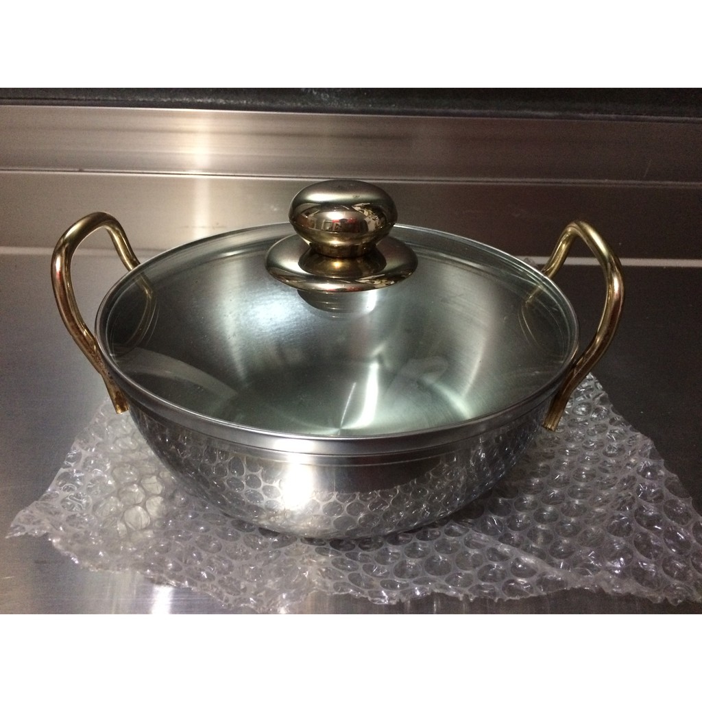 廚寶黃金御用鍋 不鏽鋼多功能高級鍋 黃金提把跟鍋蓋 玻璃鍋蓋 湯鍋