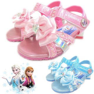 冰雪奇緣2 低跟涼鞋 淑女休閒涼鞋 艾莎 安娜公主 台灣製 蝴蝶結水鑽 童鞋 女童