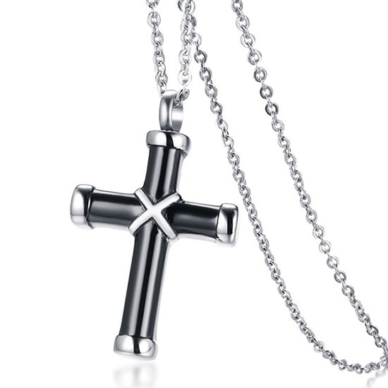 【CPN-969】精緻個性歐美簡約十字架香水盒鈦鋼墬子項鍊/掛飾
