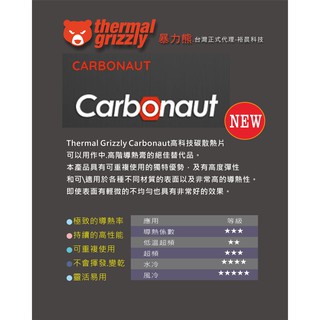 台灣正式代理-暴力熊 散熱片Thermal Grizzly Carbonaut (K=62.5) 導熱膏 散熱膏 散熱片