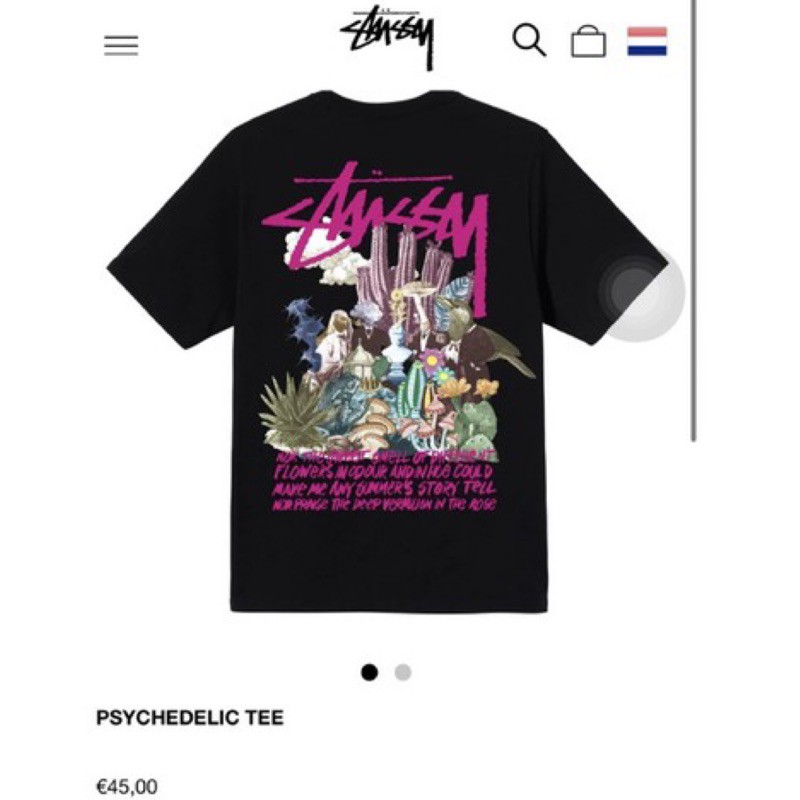 STUSSY PSYCHEDELIC TEE 潮流 正品 短袖T恤 滑板 品牌 花卉 藝術 男女 情侶