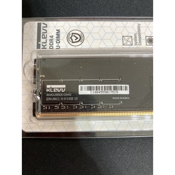 klevv 科賦 ddr4 2666 8g 記憶體 ram cl16