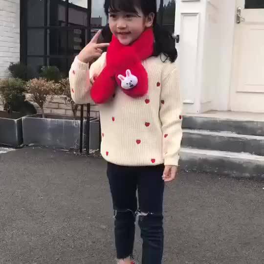 兒童圍巾 冬季寶寶圍脖 保暖親子卡通加厚仿獺兔毛絨圍巾 男童女童圍巾【IU貝嬰屋】