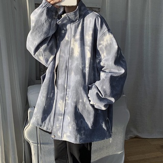 👉獨衣無二👈 兩色入 M-2XL 男女可穿情侶裝 男女生外套冬天 夾克外套 韓版潮流碎花情侶休閒夾克外套 灰色外套