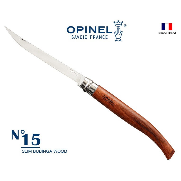 Opinel法國不銹鋼折刀細長款 No15 非洲花梨木刀柄,法國製造【OPI243150】