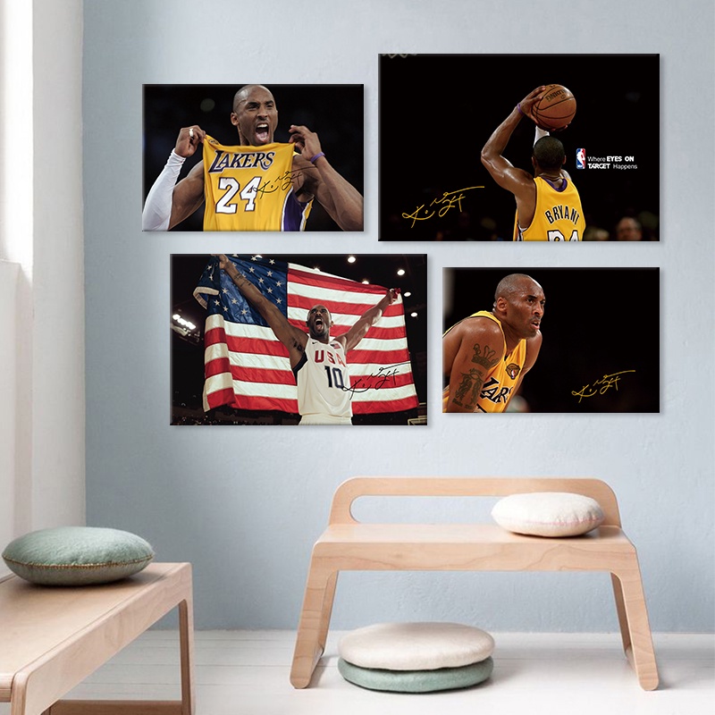 科比畫像科比 海報 科比掛畫 黑曼巴精神  NBA球星裝飾畫 高比拜仁特人物kobe無框畫 房間臥室客廳壁畫