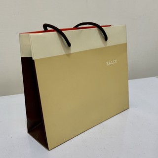 BALLY 米色 紅色紙袋包 購物包 小方提袋 揹袋
