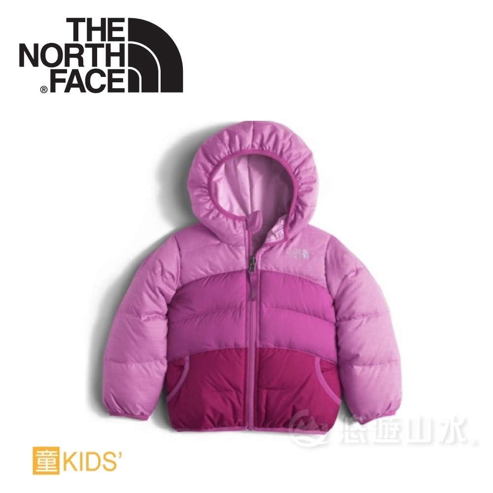 The North Face 女童 雙面 550FP羽絨外套《紫藤紫灰》/NF0A2TMEHLP保暖/雙面穿/悠遊山水