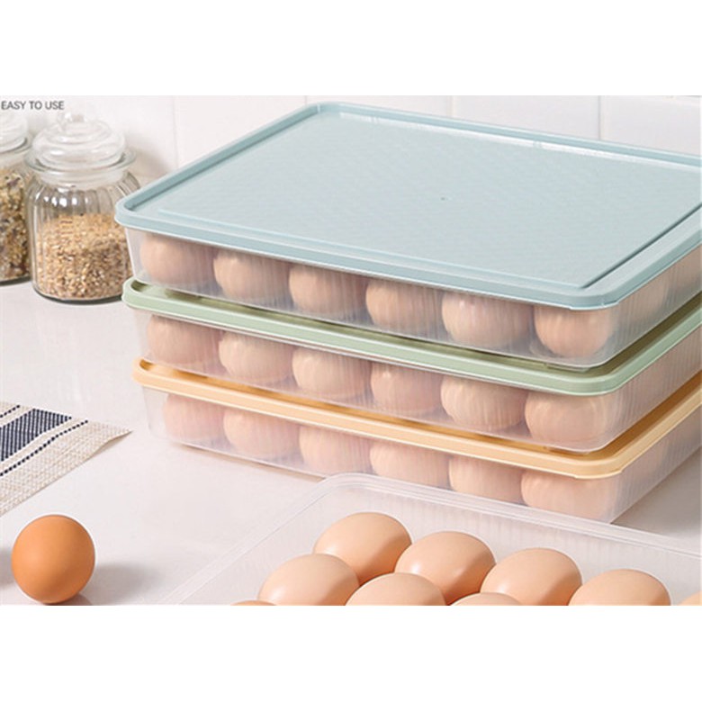 雞蛋收納盒 廚房24格雞蛋盒 冰箱保鮮盒 便攜 野餐 雞蛋 收納盒 帶蓋雞蛋託 防碰撞 廚房收納 保鮮盒 儲物整理盒