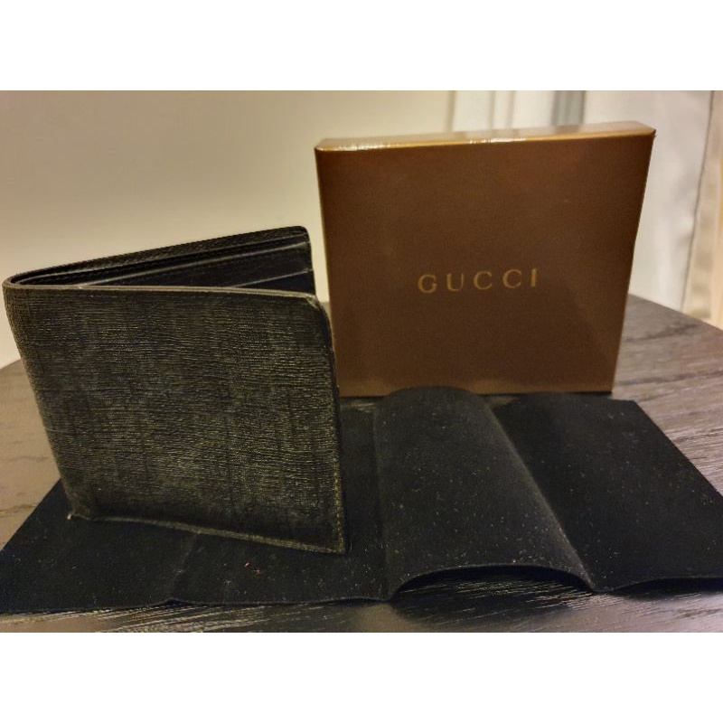【最後降價】保證正品 （附購買證明）Gucci 男用短皮夾 配件如圖