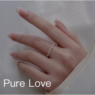 Pure Love樂芙 /正韓 【R0557】韓系簡約S925純銀菱形鏤空纖細開口戒指 / 銀