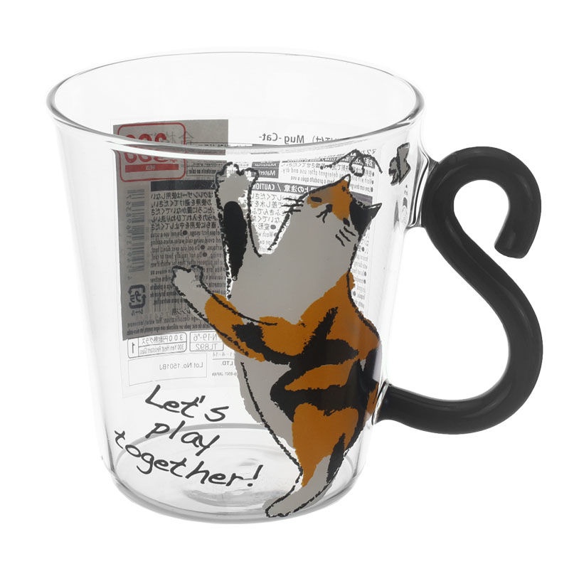 【ohlawin】 ins家用  貓爪杯子 日式創意可愛 耐熱玻璃杯子 貓咪玻璃杯 女生水杯 咖啡牛奶杯 早餐杯子