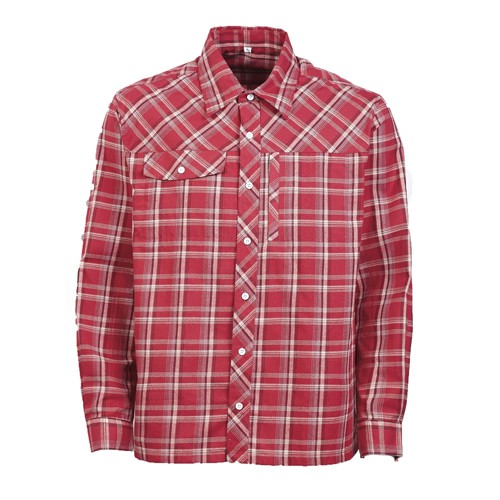瑞多仕 DA2412 男保暖格子襯衫(長袖) 暗紅黑格 吸濕快乾 輕量 保暖 戶外休閒 RATOPS