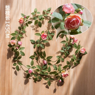 青蔡雜貨鋪掬涵安格斯纏繞玫瑰藤蔓仿真花藤月薔薇墻面垂吊花藝造景裝 蝦皮購物