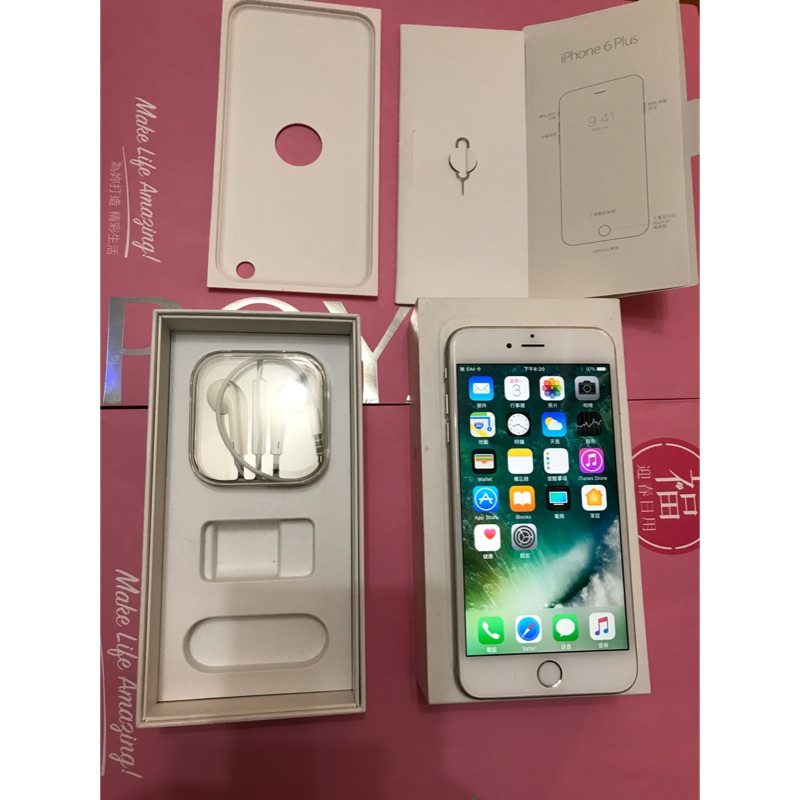 ☆ BETTY JO☆二手 iphone6 plus 16G 銀色 有原裝盒 附耳機 螢幕觸碰有問題