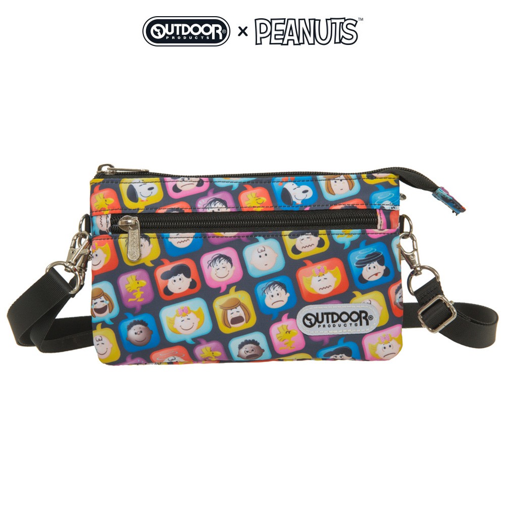 【OUTDOOR】SNOOPY聯名款emoji二用側背包-黑 ODP21A01BK