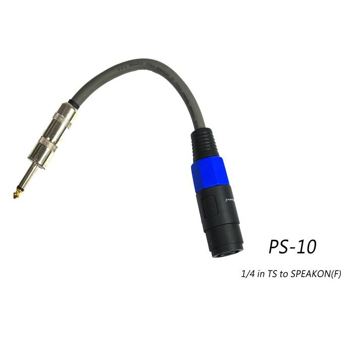 【六絃樂器】全新 Stander PS-10 喇叭線轉接頭 / 1/4 TS公頭 轉 SPEAKON母頭