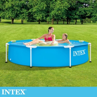 【INTEX】簡易裝圓形框架游泳池244x51cm(1828L)適用6歲+ 免充氣泳池15110160(28205NP)