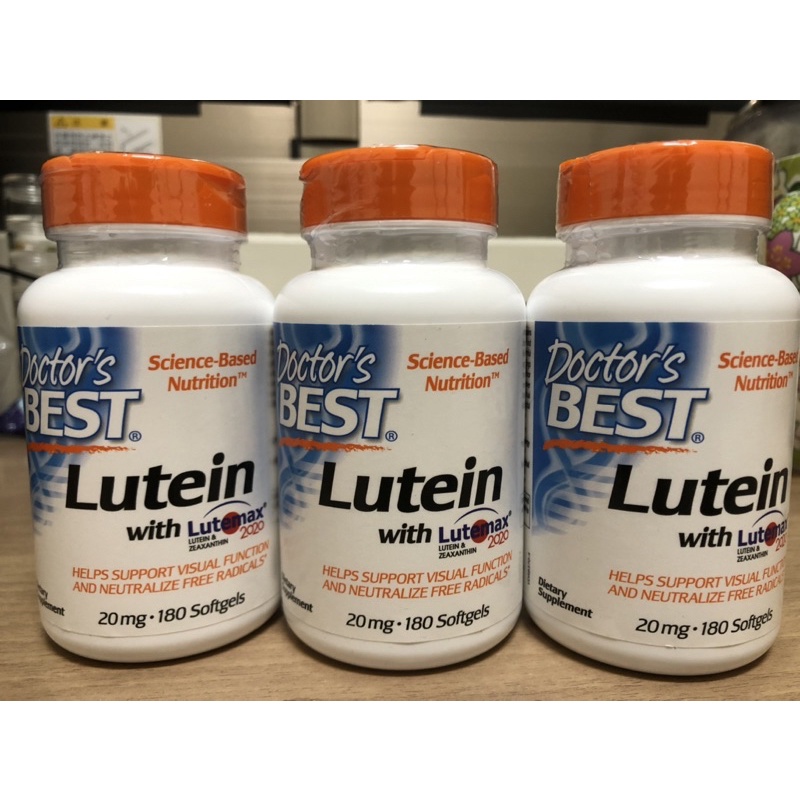 全新 現貨 Doctor's Best Lutemax 2020 Lutein 游離型 葉黃素 20mg/180粒