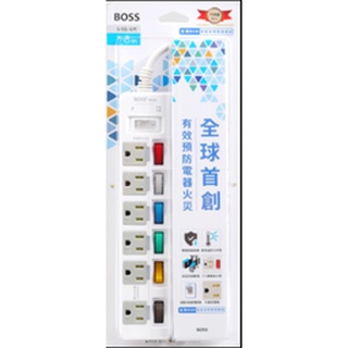 《ＲＯＥ》BOSS 7開6插3P高溫斷電延長線-1.8米 新安規 認證 安全 S-58 6尺 電腦延長線 / 附發票!