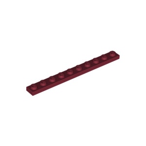[樂磚庫] LEGO 4477 平板 基本型 深紅色 1x10 6037995