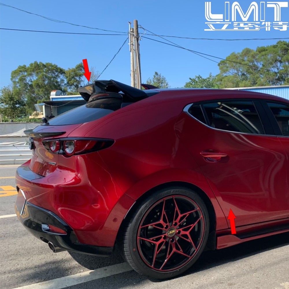 Limit立密特- 2019年 Mazda 3 4代 5門車 TS款 尾翼 上尾翼 改裝 FRP材質 烤漆