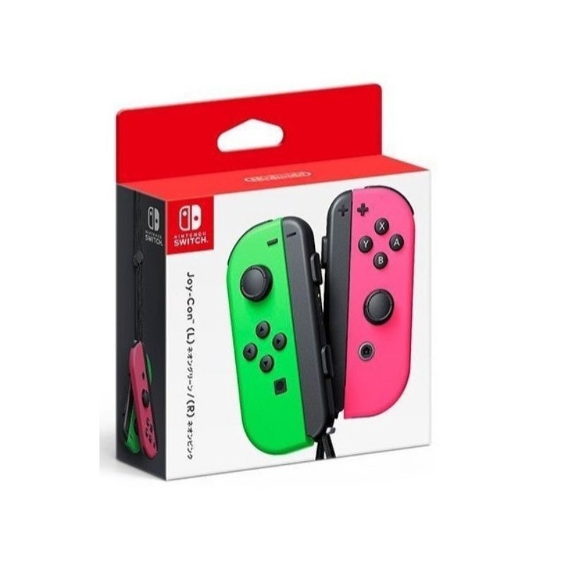 Nintendo Switch 二手 原廠 Joy-con 有掛繩  漆彈大作戰 粉綠 附贈充電手把