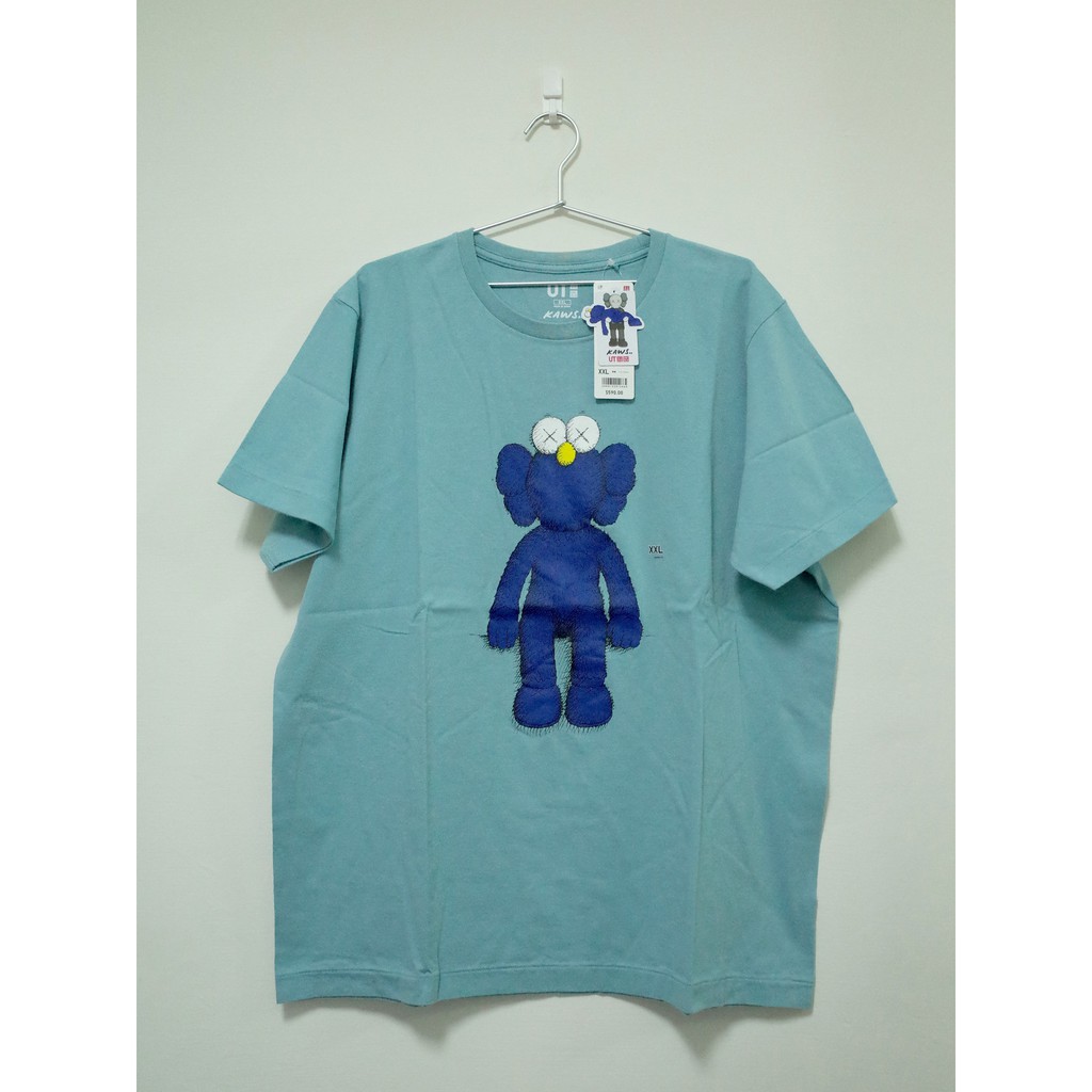 UNIQLO KAWS 藍色 BFF T恤 全新XXL號淡藍 2019最終聯名SUMMER UT潮流街頭塗鴉玩具公仔寬版