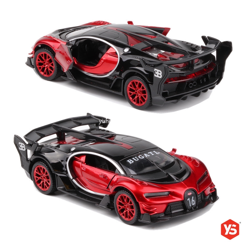 汽車模型1:32 合金車 布加迪GT潛龍Bugatti Chiron GT 超級跑車 開門聲光回力玩具車
