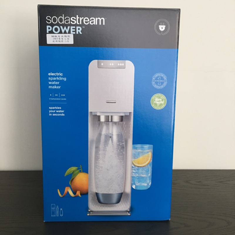 《免運、全新、非福利品》Sodastream電動式氣泡水機POWER SOURCE旗艦機(白色)《含鋼瓶、專用水瓶》