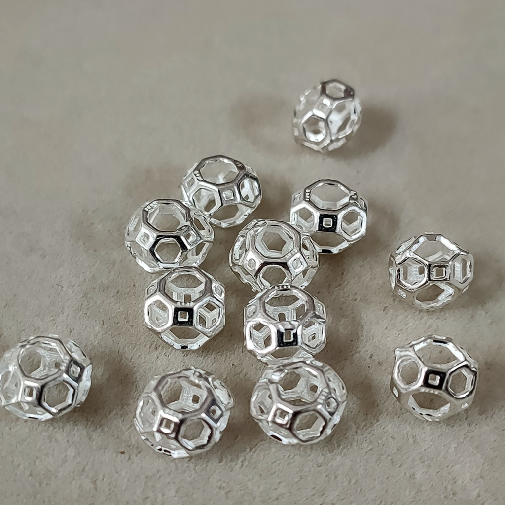 S925純銀 隔珠 鏤空隔珠 DIY材料 銀飾配件 單顆