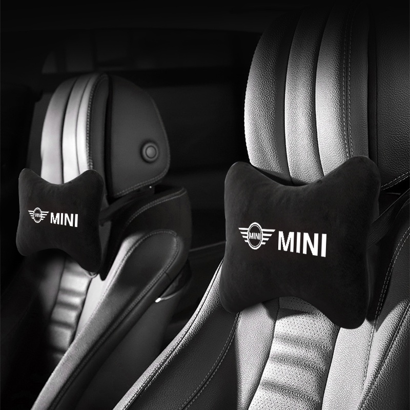 1 件裝汽車標誌設計骨头枕黑色棉质汽車枕頭颈枕适用于Mini Cooper One S R50 R53 R56 R60