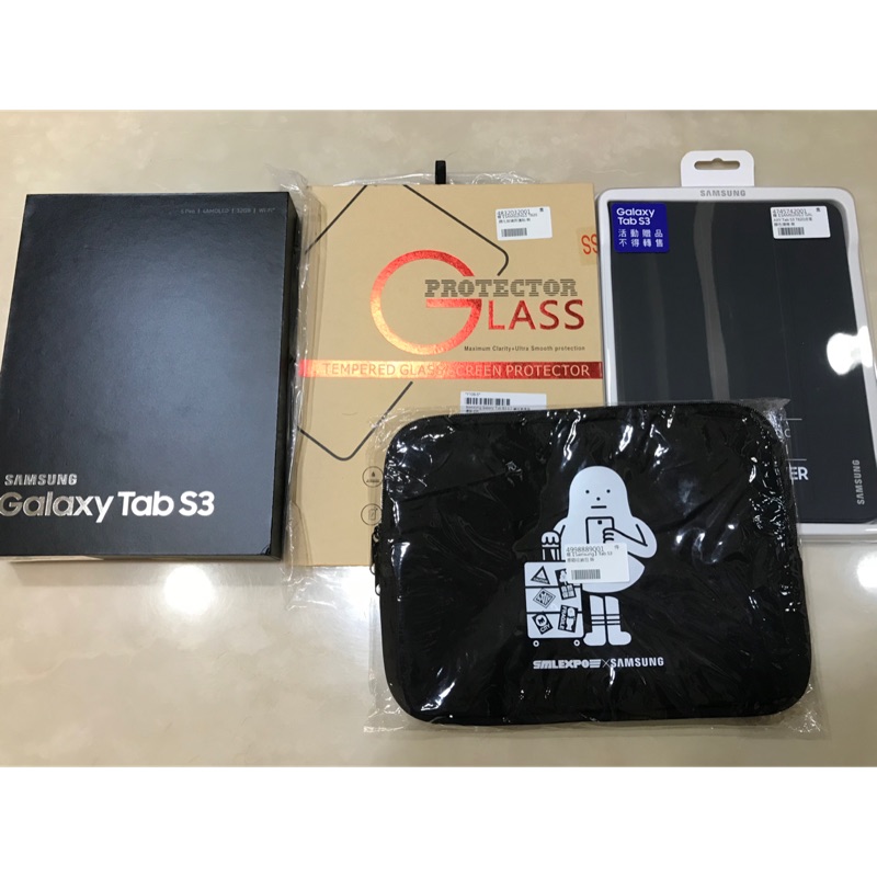 【SAMSUNG】GALAXY Tab S3 T820 9.7 吋 WIFI 全新未拆封 銀，含收納包，保護貼，皮套