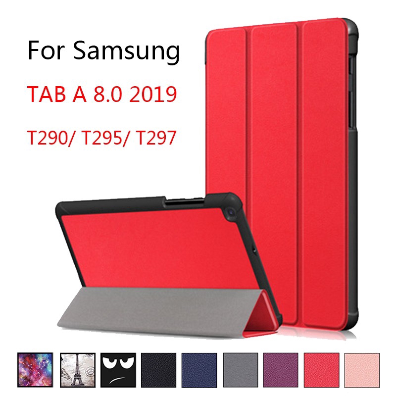 現貨 三星 Galaxy Tab A 8.0 2019 T290 T295 平板電腦保護套 三折彩繪皮套 防摔保護殼