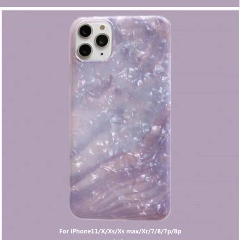 紫色大理石Xr適用Xs蘋果11pro貝殼紋max手機殼iPhone8軟殼7plus女