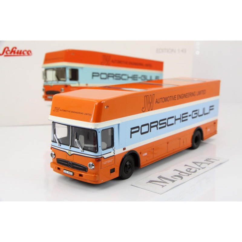 【模型車藝】1:43 Schuco Mercedes-Benz O317 Gulf Race Truck 1968後勤車