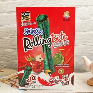 【Seleco】香脆烤海苔卷-辣味 30g/盒 【8852116805244】 喜樂口辣味烤海苔捲 (泰國零食)