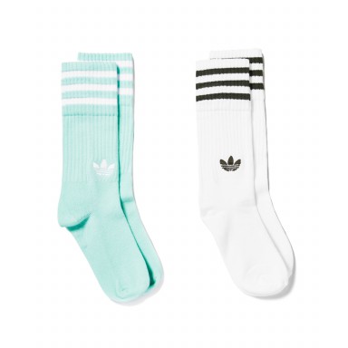adidas Solid Crew Socks 愛迪達中筒襪 2雙 綠色襪子 白色長襪 DH3362