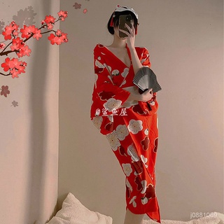 優選好物 紅色櫻花和服少女睡衣cos日式溫泉浴袍日係複古改良傢居睡裙套裝 GVRZ