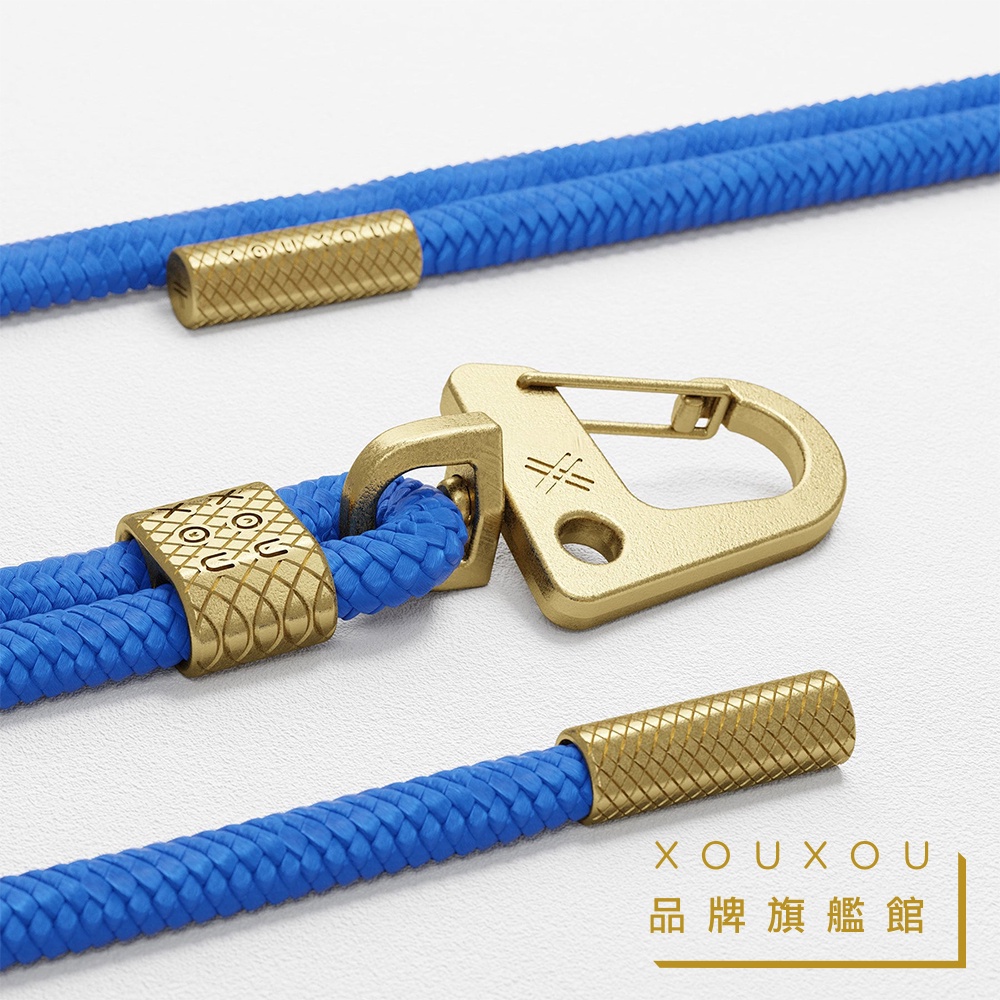 XOUXOU / 6mm登山扣掛繩-藍色 BLUE 可支援相機 掛繩手機殼 手機夾片克萊因藍 穿搭必備