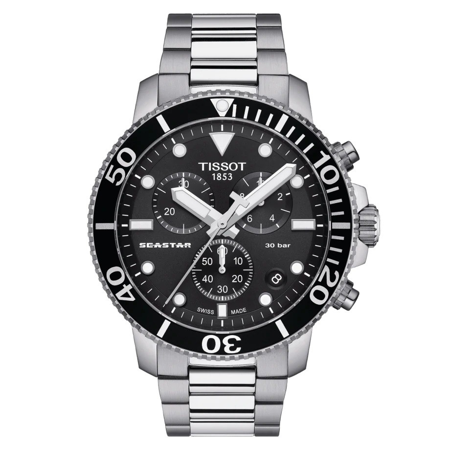 公司貨TISSOT 天梭手錶Seastar 1000海洋之星T1204171105100三眼計時正品開立發票實體店面男錶